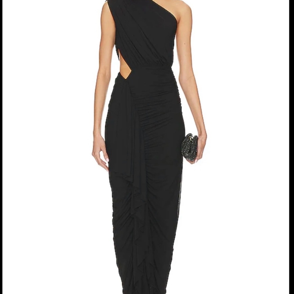 Superdown Elegant One-Shoulder Black Dress
